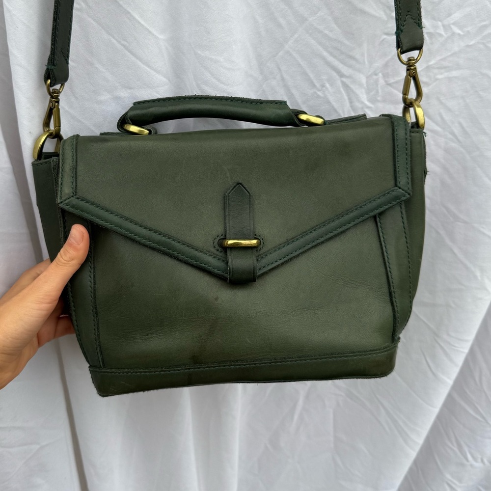 Madewell Mini Sloan Satchel Green Leather satchel bag